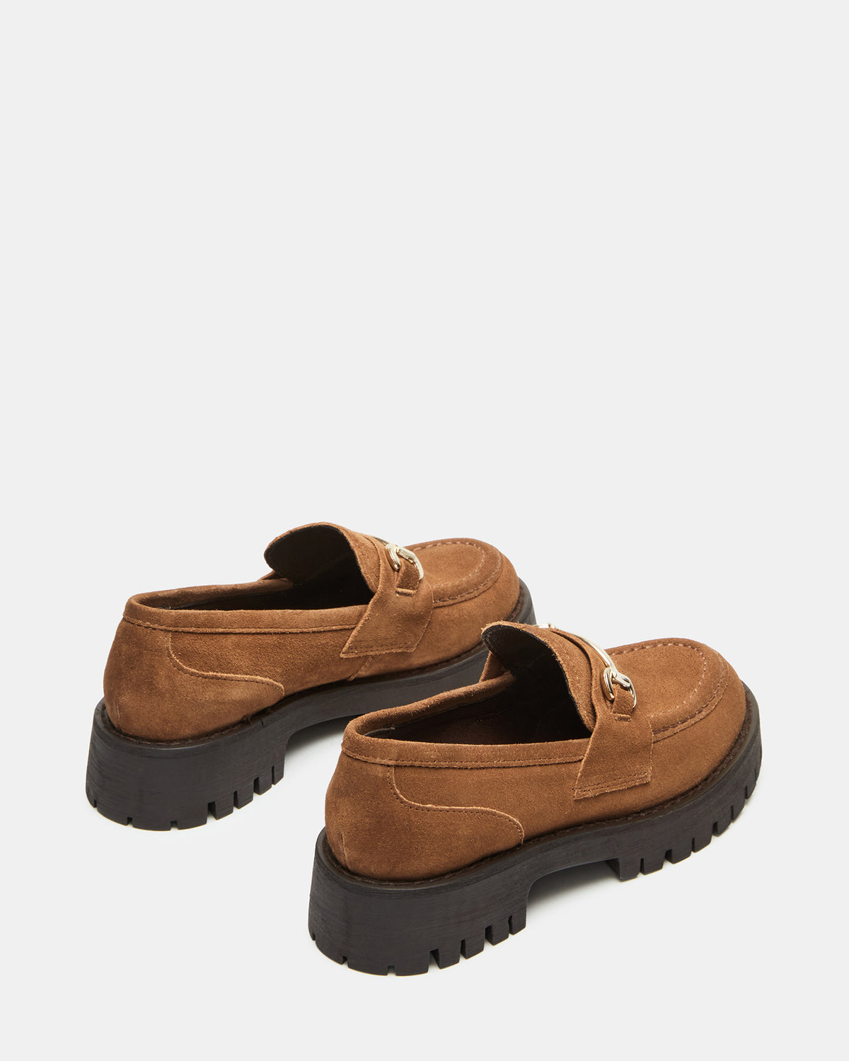 LANDO Cognac Suede Lug Women's Loafer | Steve Madden Everyday