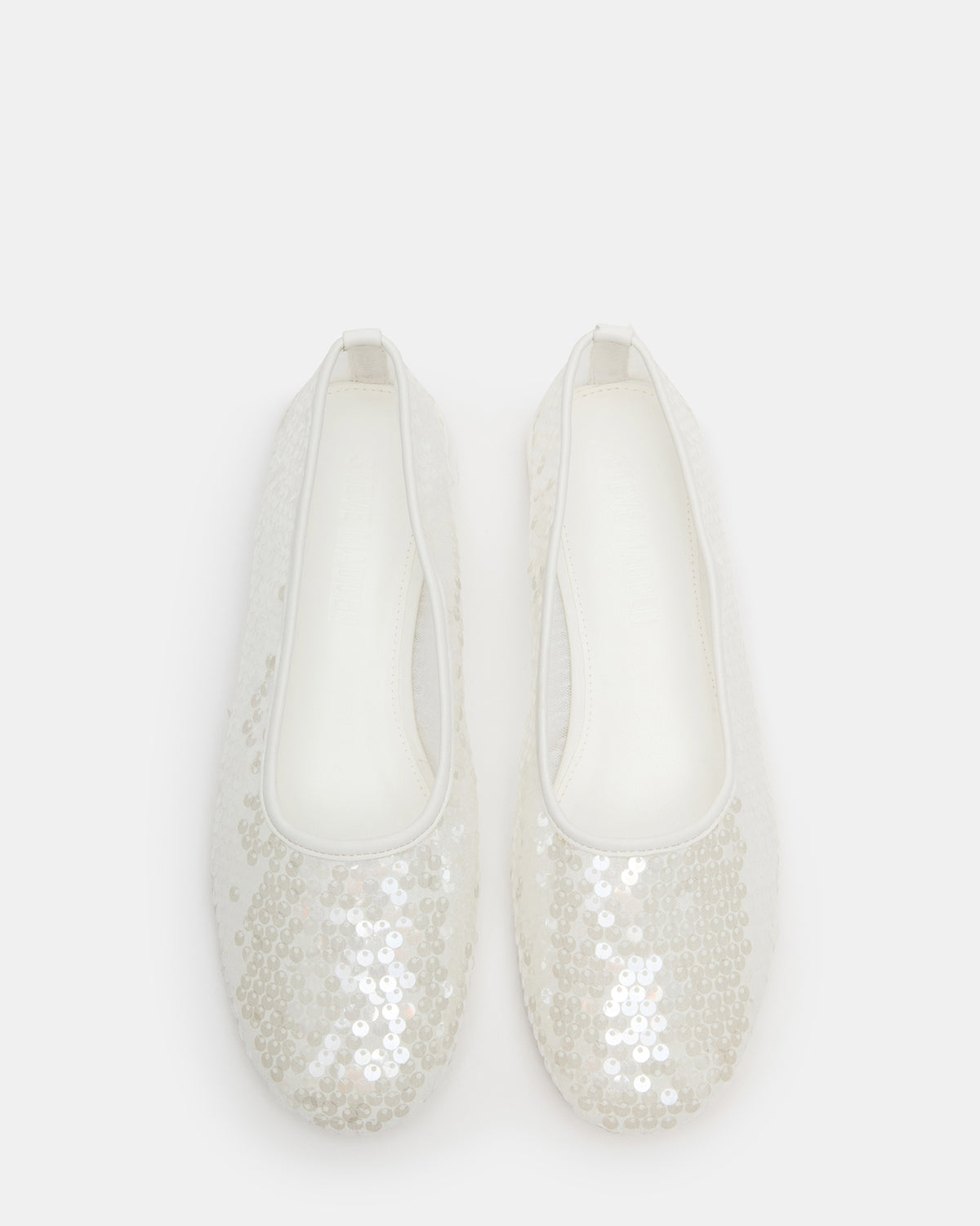GARCELLE White Sequin Women's Ballet Flats | Steve Madden Essential