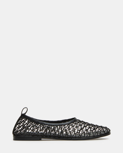 AMBROSIA Black Women's Net Caged Ballet Flat | Steve Madden Great Value