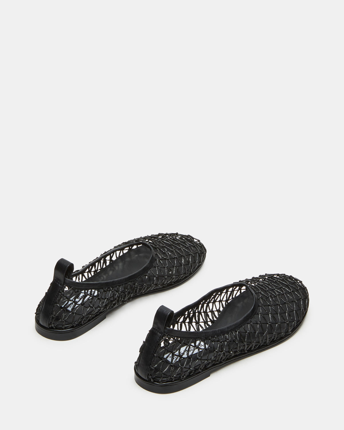 AMBROSIA Black Women's Net Caged Ballet Flat | Steve Madden Great Value