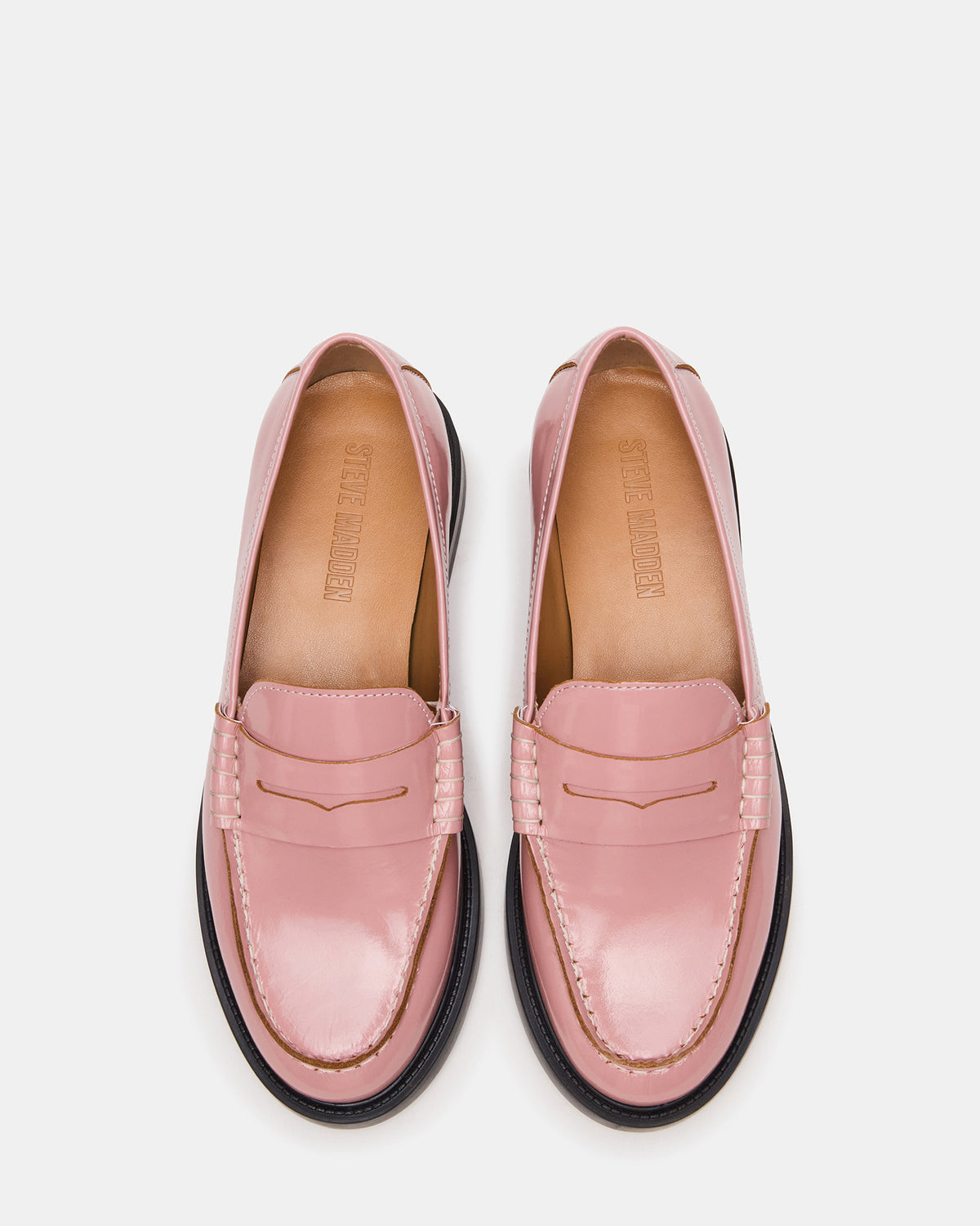 MADISON Light Pink Leather Women's Penny Loafer | Steve Madden Smart Buy
