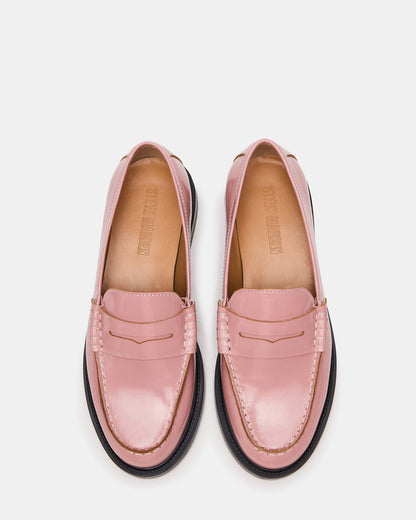 MADISON Light Pink Leather Women's Penny Loafer | Steve Madden Smart Buy