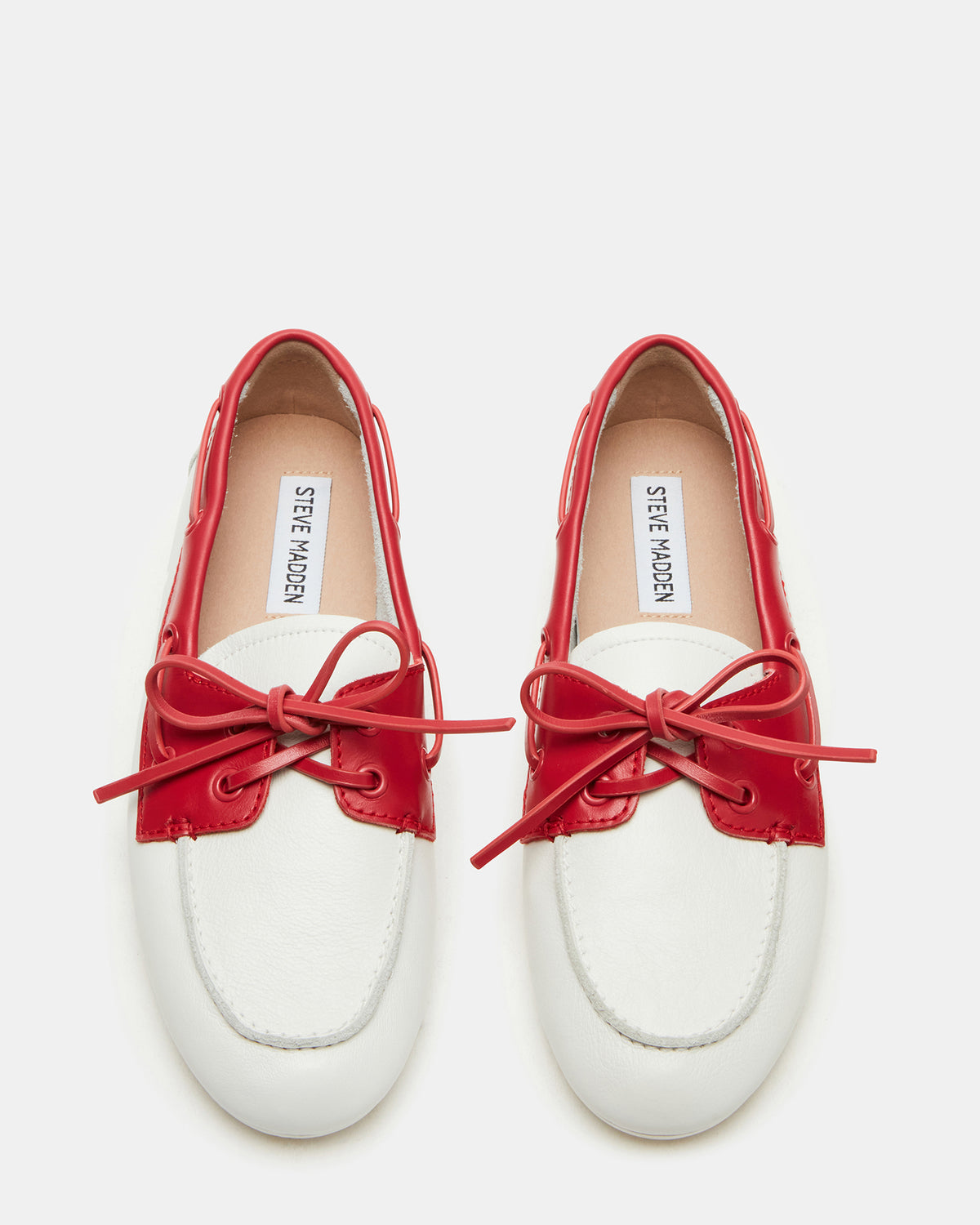 SAG Bone/Red Women's Boat Shoe | Steve Madden Featured