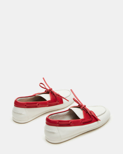 SAG Bone/Red Women's Boat Shoe | Steve Madden Featured