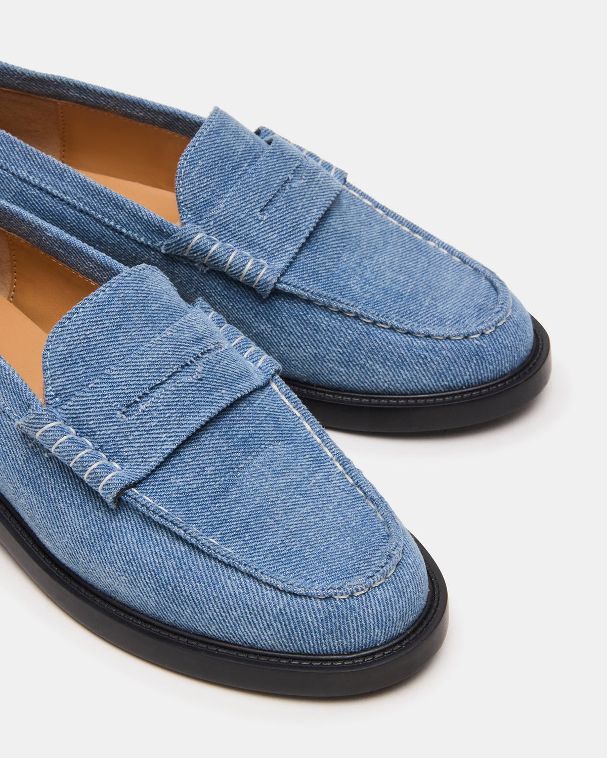 MADISON Denim Fabric Women's Penny Loafer | Steve Madden Smart Buy