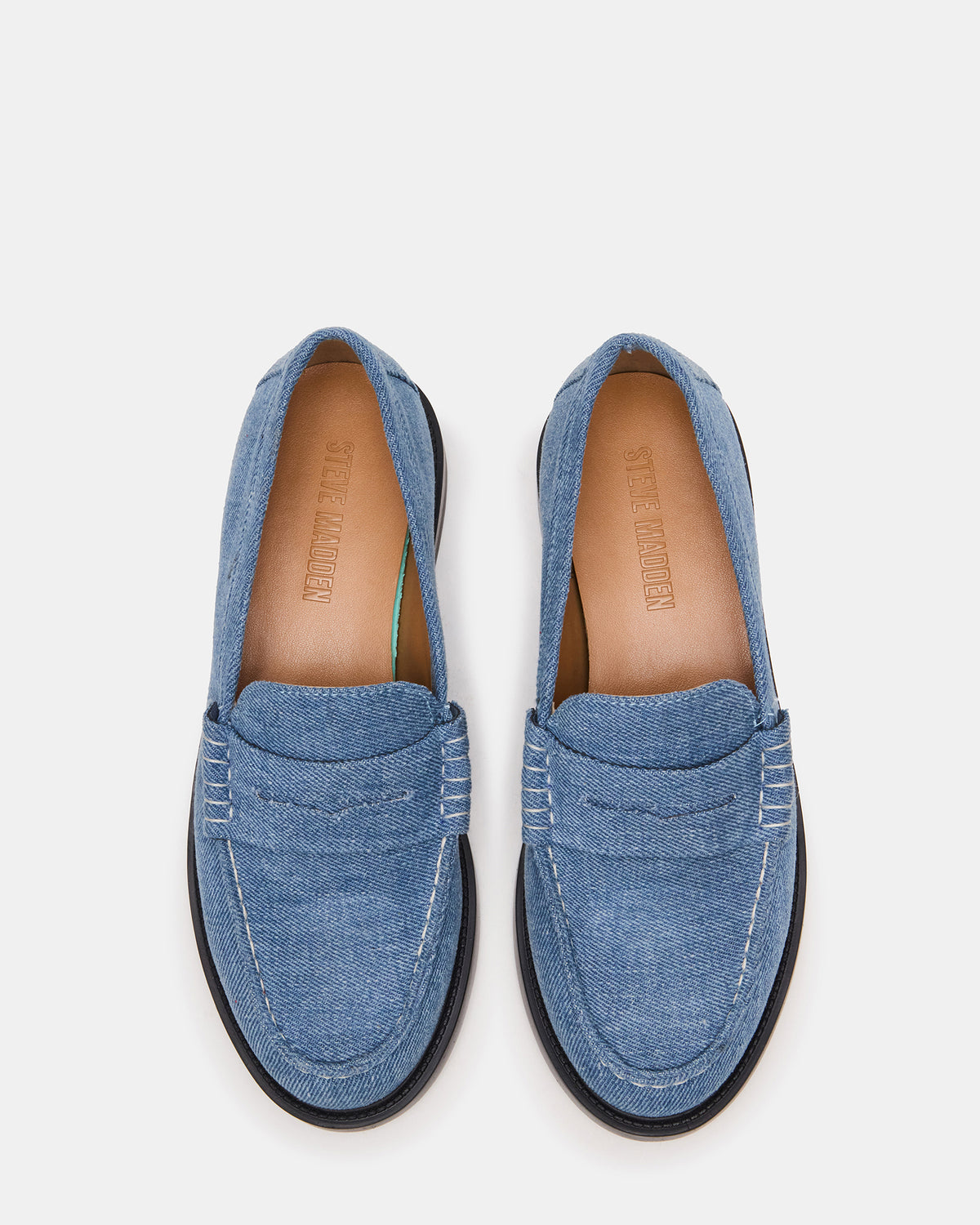 MADISON Denim Fabric Women's Penny Loafer | Steve Madden Smart Buy