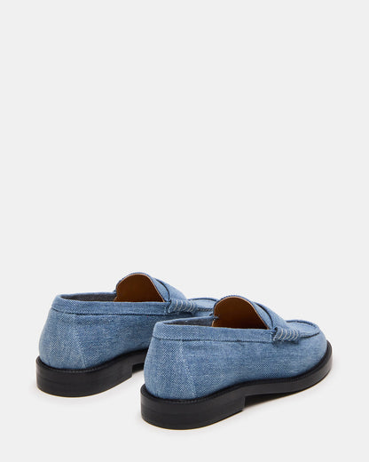 MADISON Denim Fabric Women's Penny Loafer | Steve Madden Smart Buy