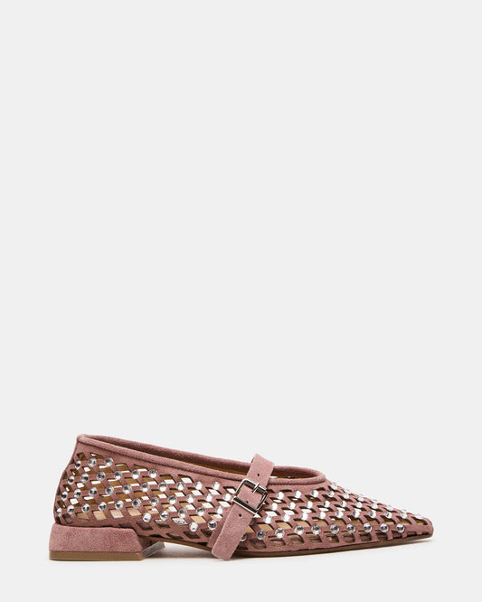 NICO Blush Suede Women's Pointed-Toe Mary Jane Flat | Steve Madden Quality