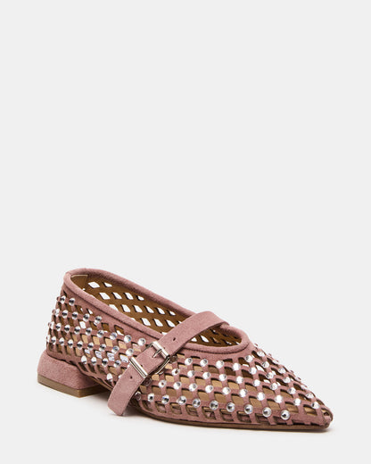 NICO Blush Suede Women's Pointed-Toe Mary Jane Flat | Steve Madden Quality