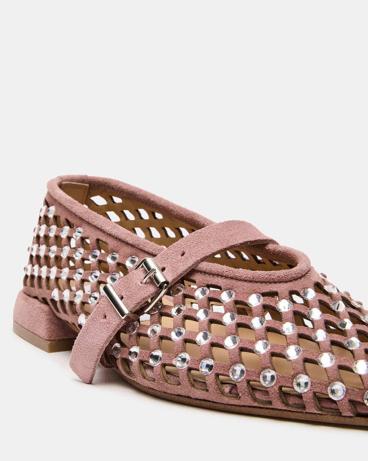 NICO Blush Suede Women's Pointed-Toe Mary Jane Flat | Steve Madden Quality