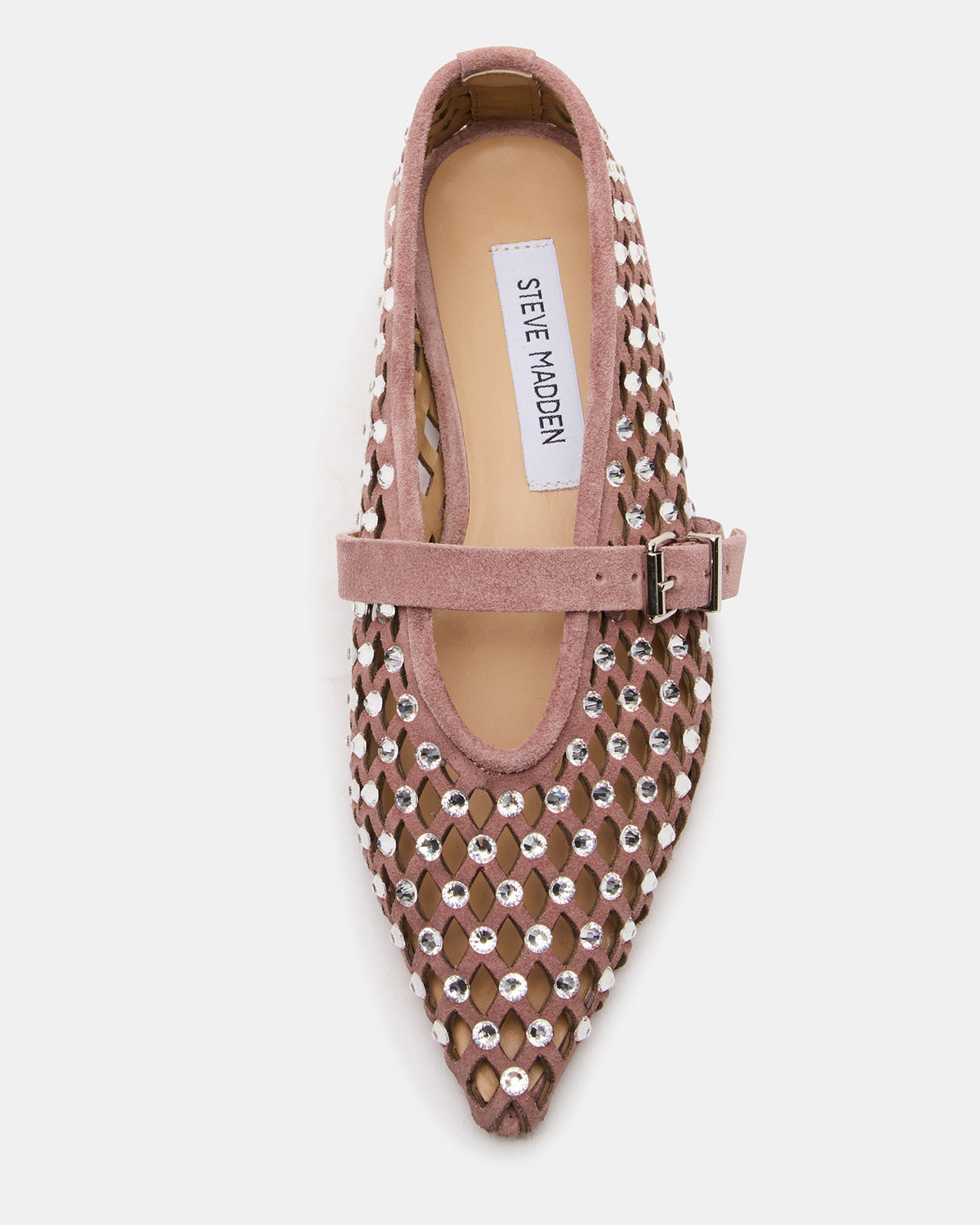 NICO Blush Suede Women's Pointed-Toe Mary Jane Flat | Steve Madden Quality
