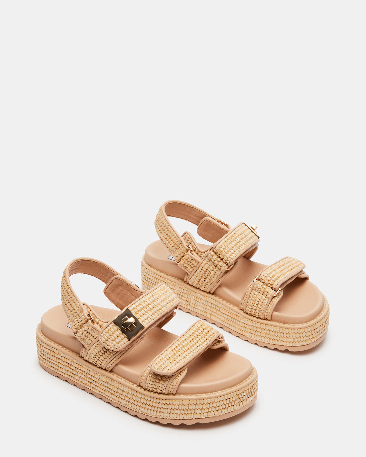 BIGMONA Natural Raffia Leather Women's Platform Sandal | Steve Madden Trending
