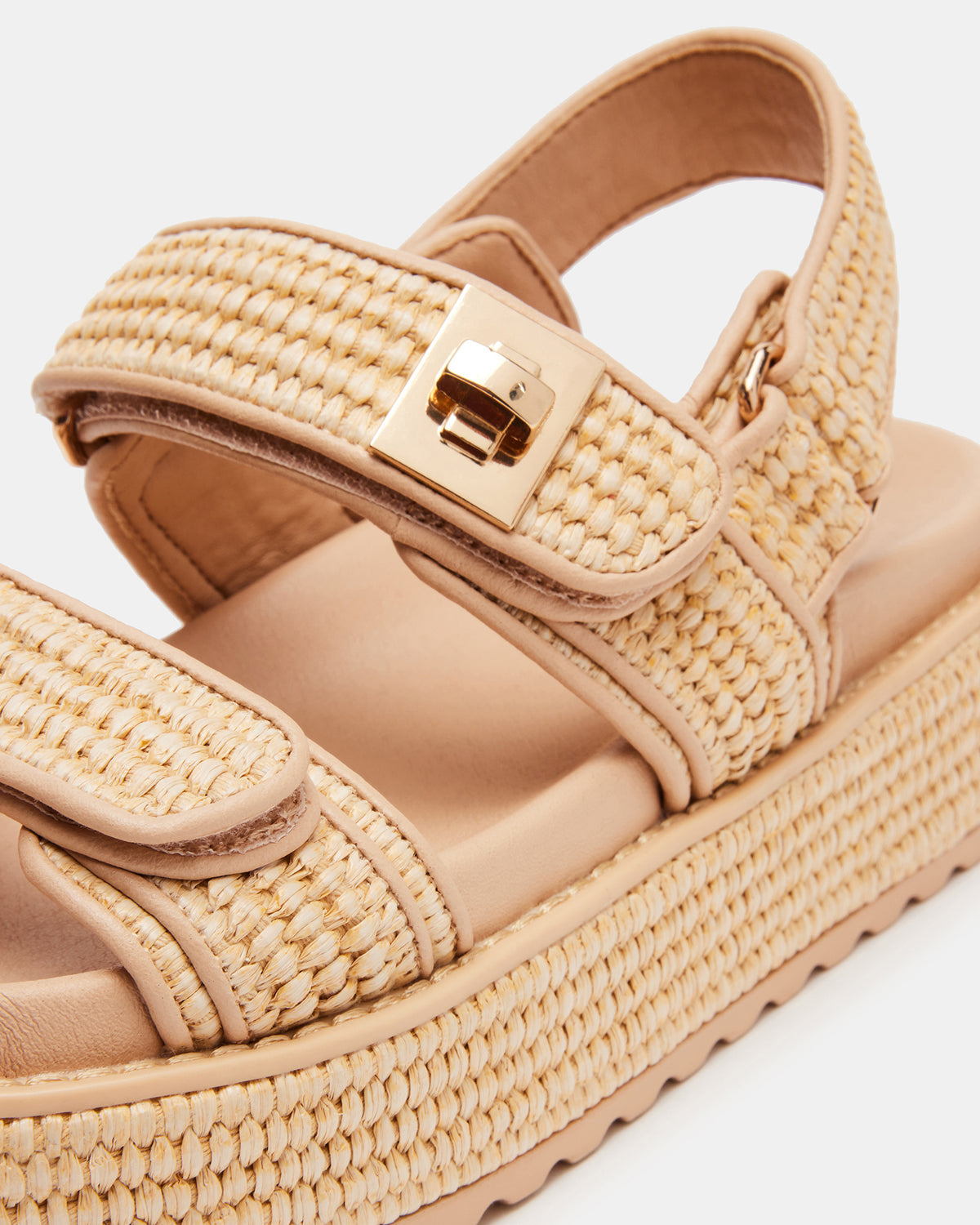 BIGMONA Natural Raffia Leather Women's Platform Sandal | Steve Madden Trending