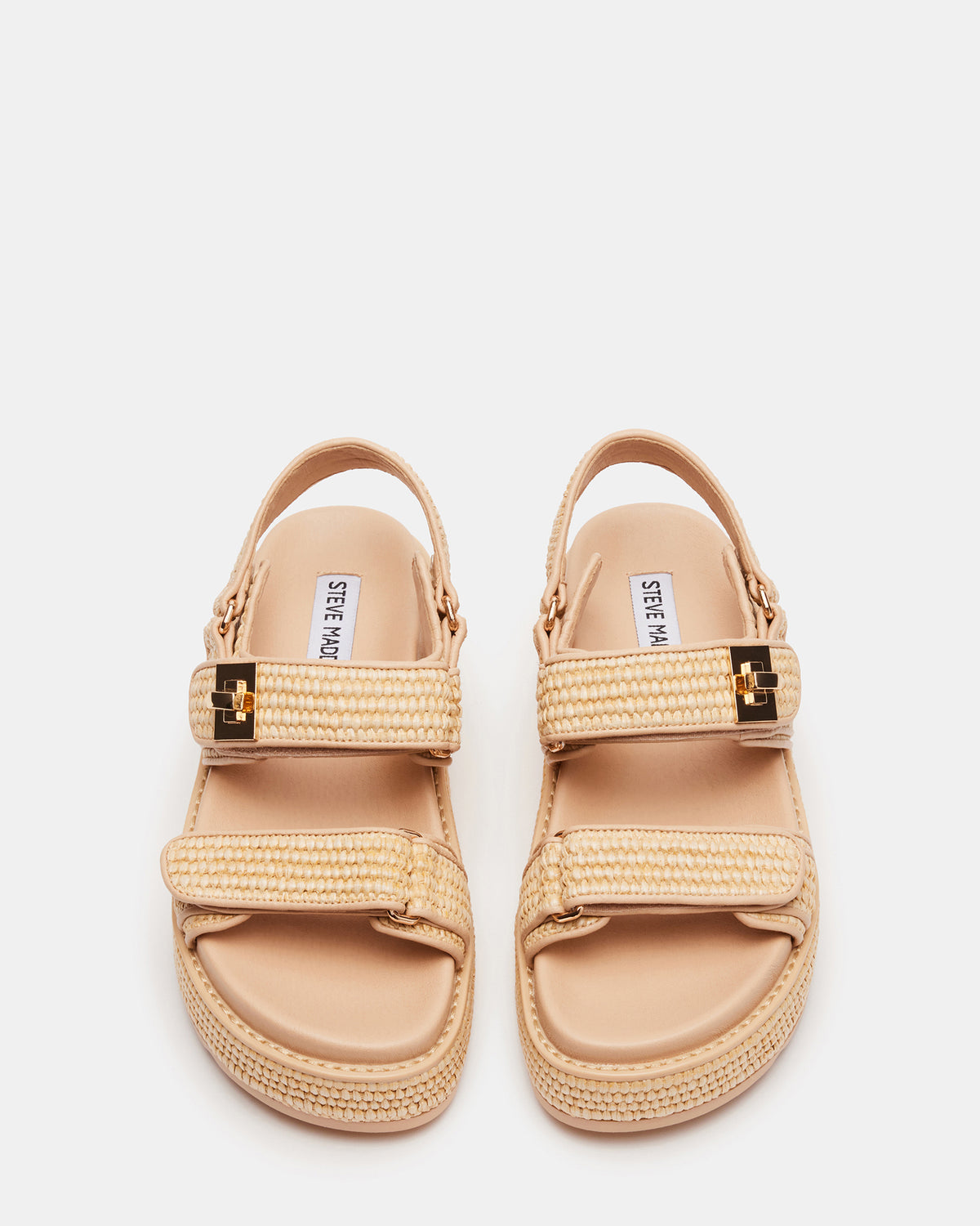 BIGMONA Natural Raffia Leather Women's Platform Sandal | Steve Madden Trending
