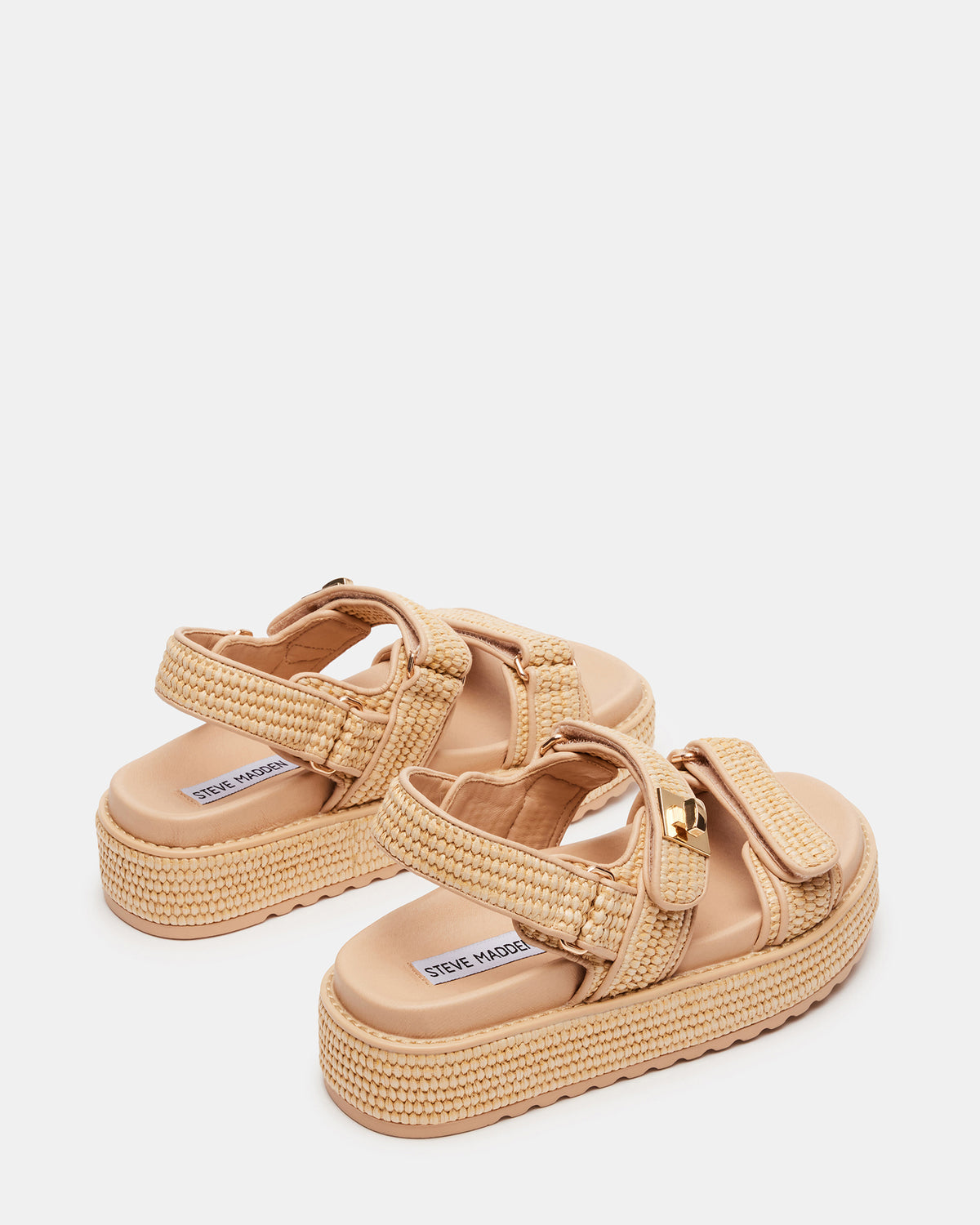 BIGMONA Natural Raffia Leather Women's Platform Sandal | Steve Madden Trending