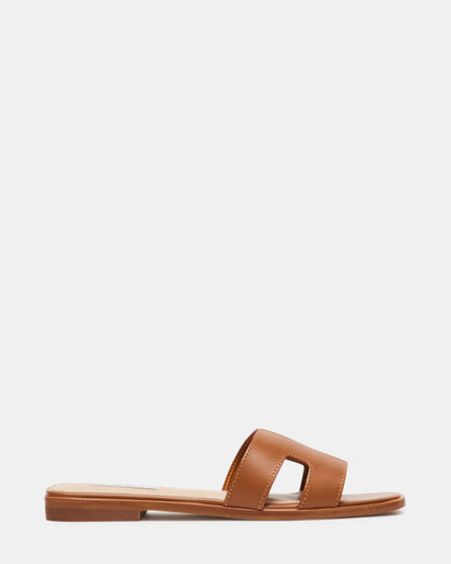 HADYN Cognac Leather Sandal | Women's Designer Sandals | Steve Madden Popular