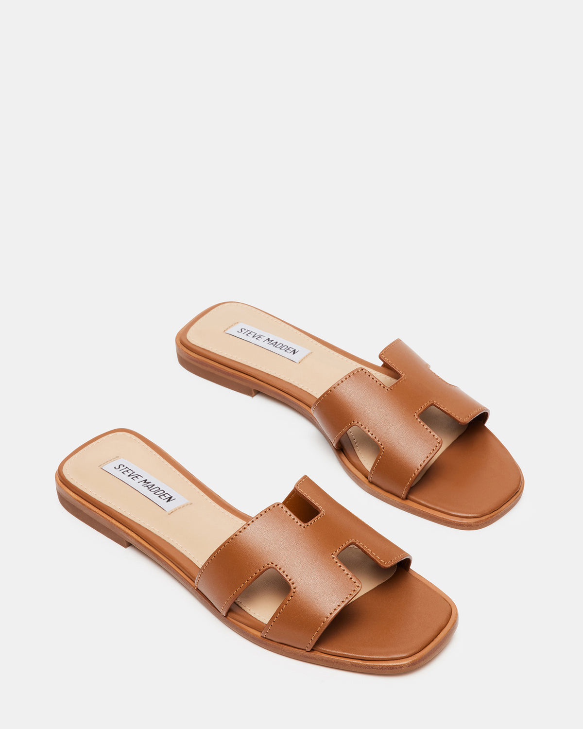 HADYN Cognac Leather Sandal | Women's Designer Sandals | Steve Madden Popular