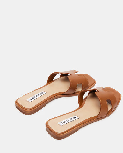 HADYN Cognac Leather Sandal | Women's Designer Sandals | Steve Madden Popular