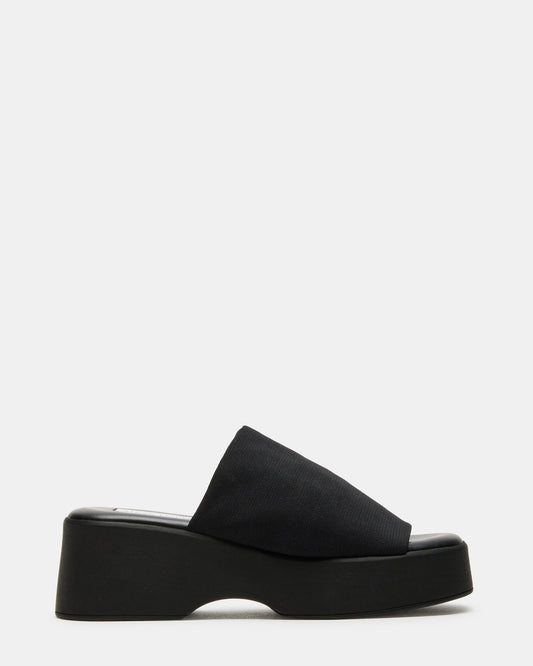 SLINKY30 Black Women's Platform Sandal | Steve Madden Quality