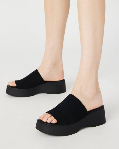 SLINKY30 Black Women's Platform Sandal | Steve Madden Quality