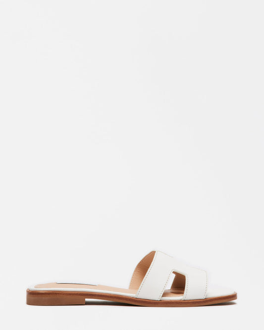 HADYN White Leather Sandal | Women's Designer Sandals | Steve Madden Popular