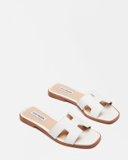 HADYN White Leather Sandal | Women's Designer Sandals | Steve Madden Popular