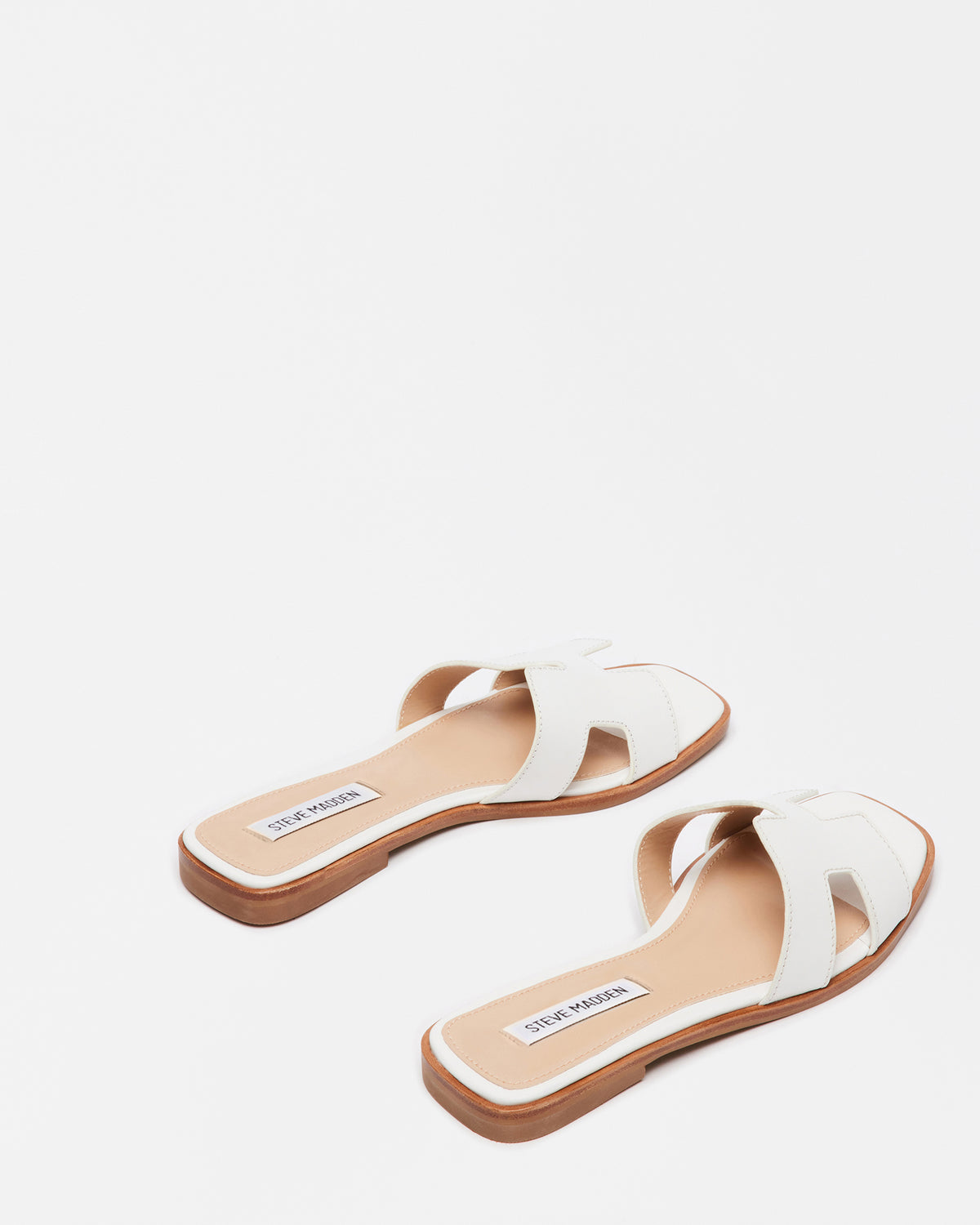 HADYN White Leather Sandal | Women's Designer Sandals | Steve Madden Popular