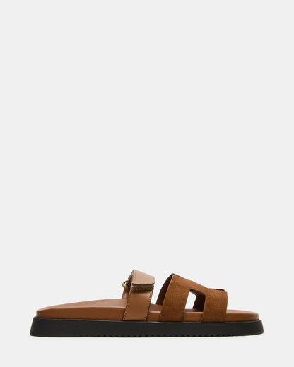 MAYVEN Camel Suede Flatform Slide Women's Sandal | Steve Madden Hot Sale