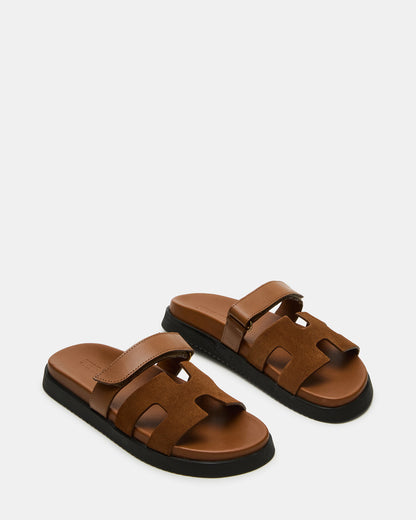 MAYVEN Camel Suede Flatform Slide Women's Sandal | Steve Madden Hot Sale