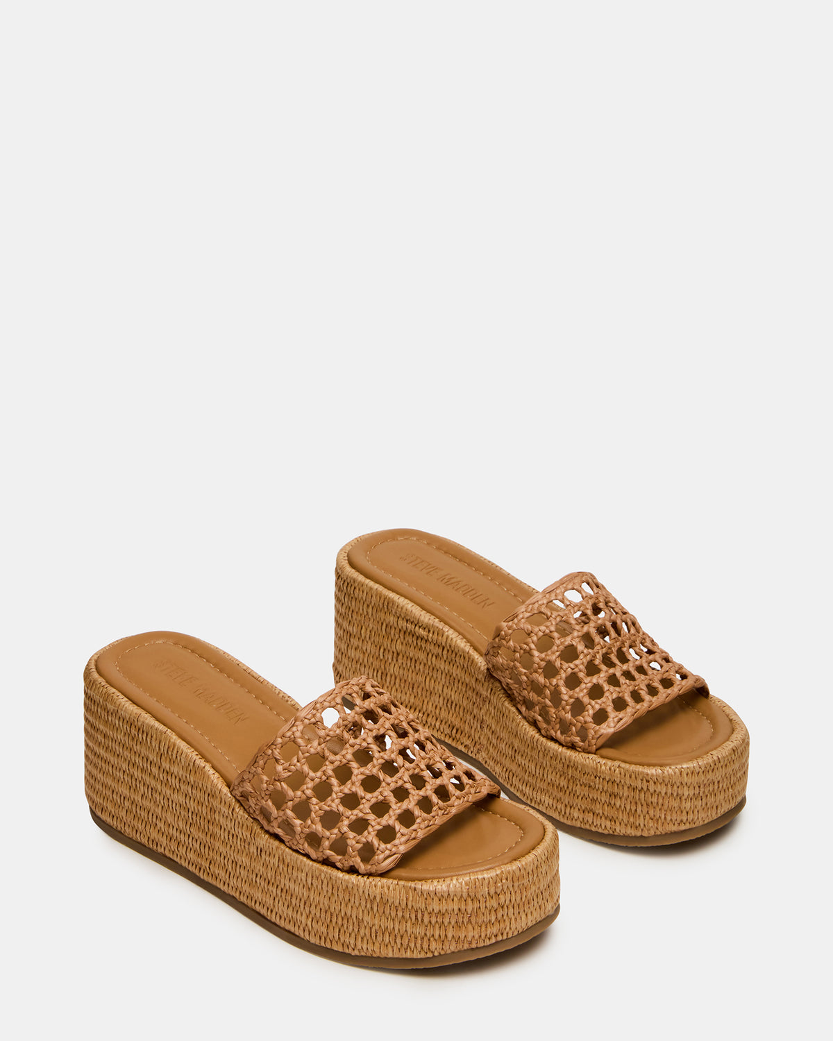 BRANDY Raffia Woven Mule Platform Slide Women's Sandal | Steve Madden Deals
