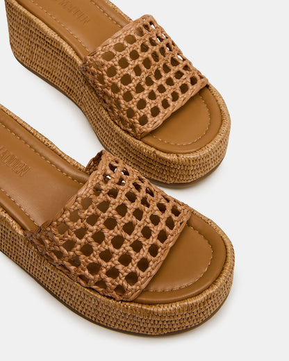 BRANDY Raffia Woven Mule Platform Slide Women's Sandal | Steve Madden Deals