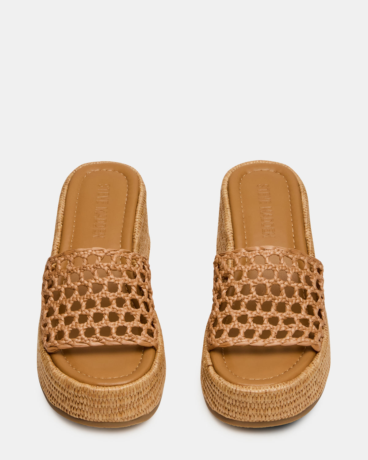 BRANDY Raffia Woven Mule Platform Slide Women's Sandal | Steve Madden Deals