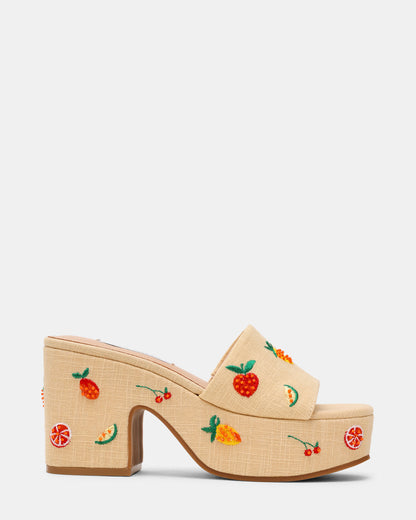 TRIPPY Embellished Fruit Multi Platform Mule Women's Sandal | Steve Madden Signature