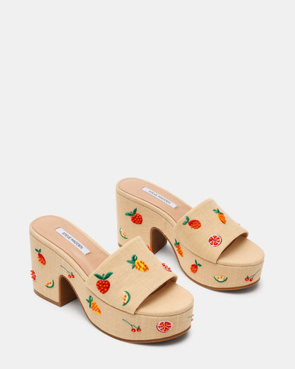 TRIPPY Embellished Fruit Multi Platform Mule Women's Sandal | Steve Madden Signature