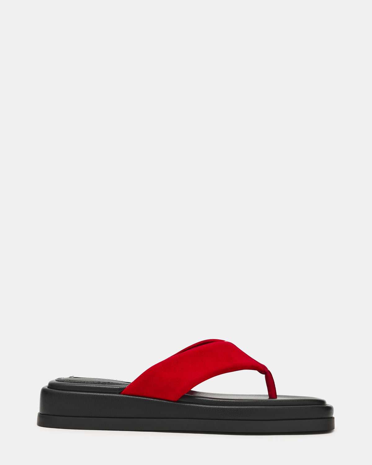 BELLA Red Suede Thong Square-Toe Platform Women's Sandal | Steve Madden Latest