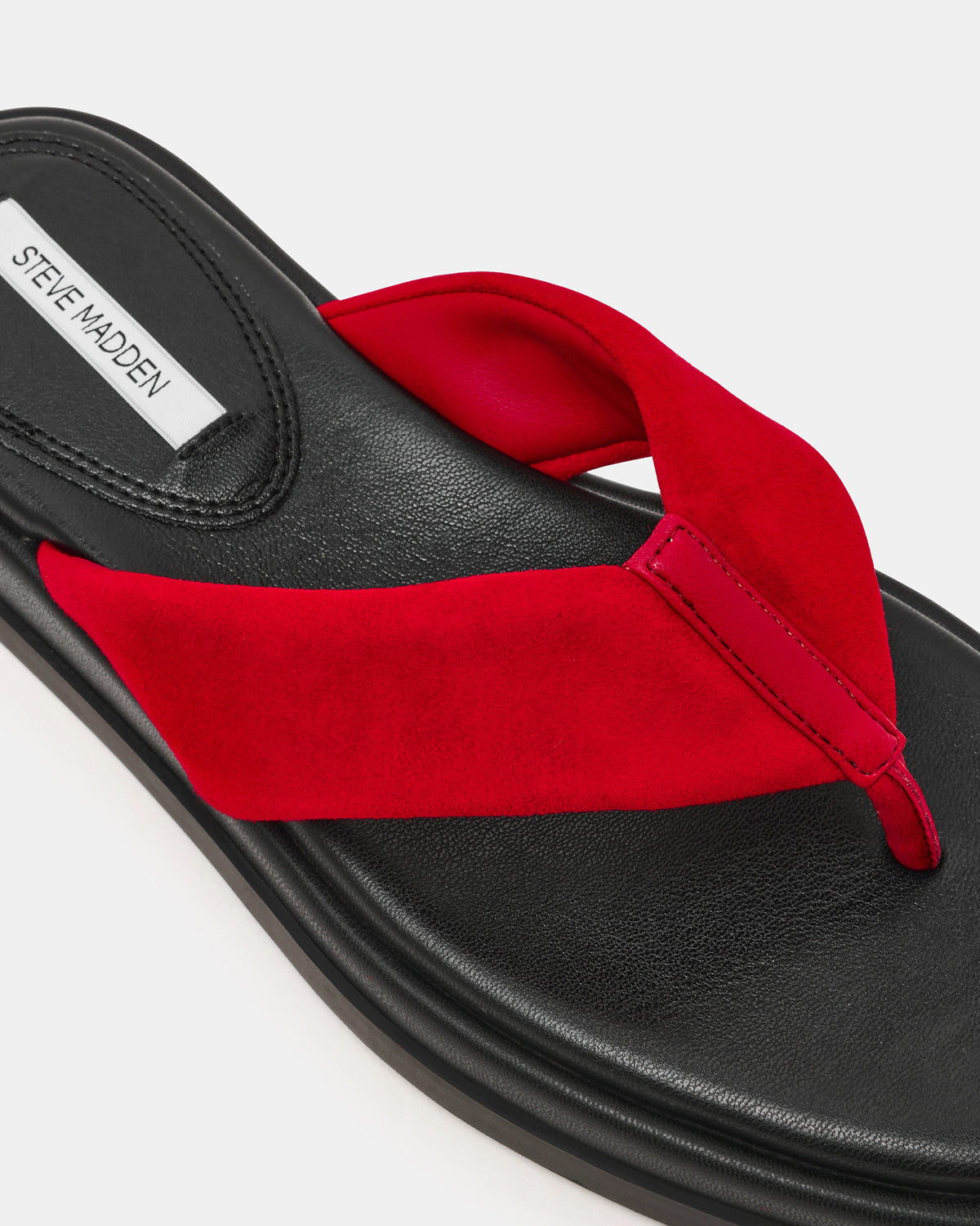 BELLA Red Suede Thong Square-Toe Platform Women's Sandal | Steve Madden Latest