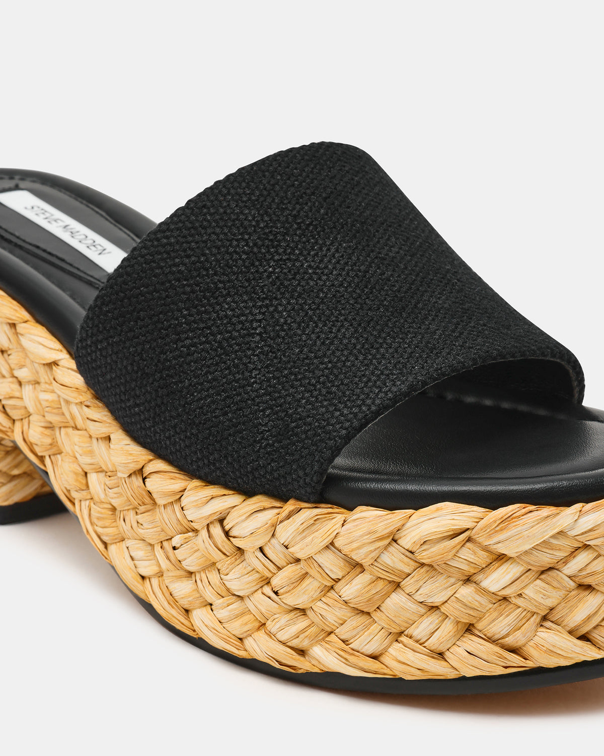 DOCK Raffia Black Platform Mule Women's Sandal | Steve Madden Customer Favorite