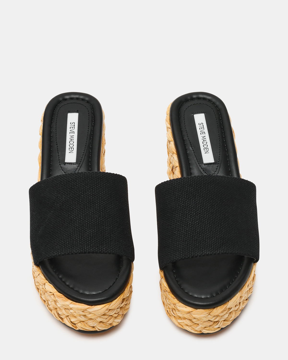 DOCK Raffia Black Platform Mule Women's Sandal | Steve Madden Customer Favorite