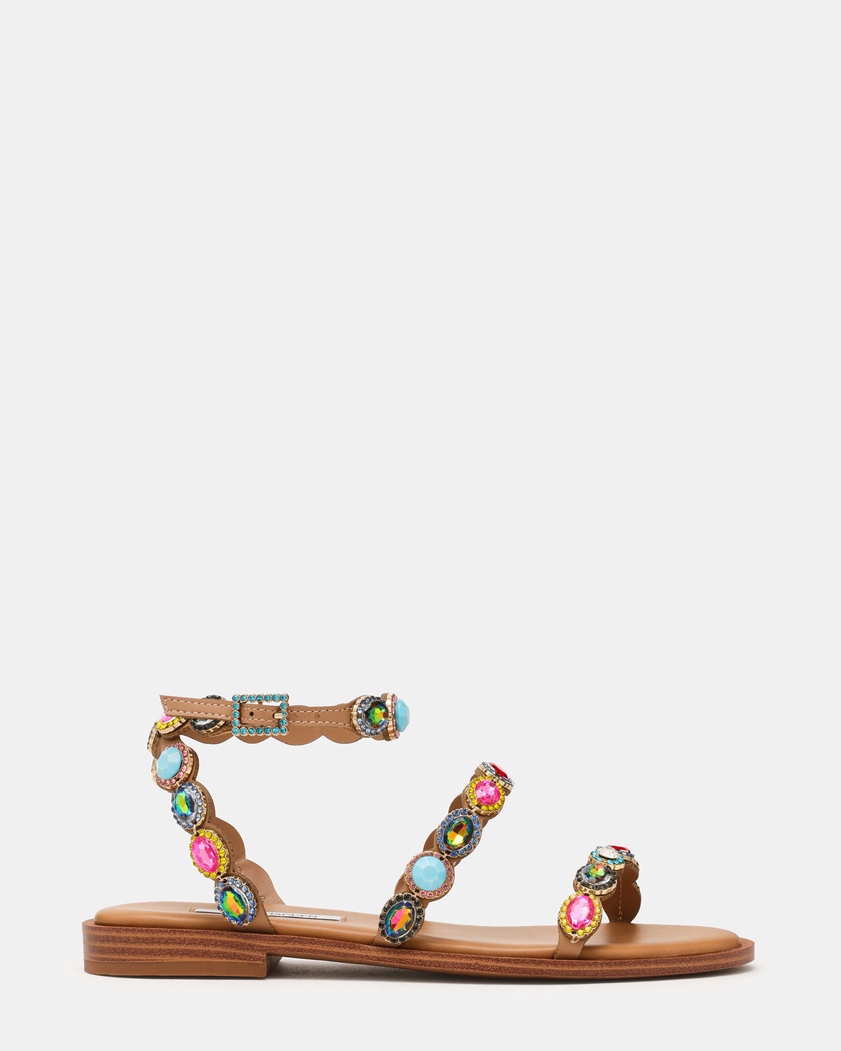 TAWNIE Bright Multi Stone Strappy Ankle Strap Women's Sandal | Steve Madden Special Offer