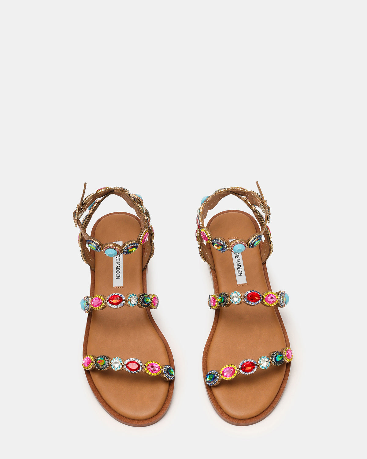 TAWNIE Bright Multi Stone Strappy Ankle Strap Women's Sandal | Steve Madden Special Offer