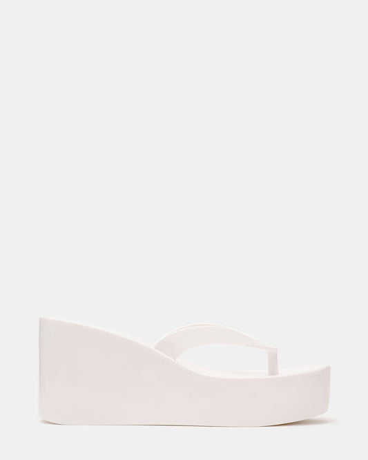 JELLA White Thong Wedge Women's Platform Sandal | Steve Madden Trending