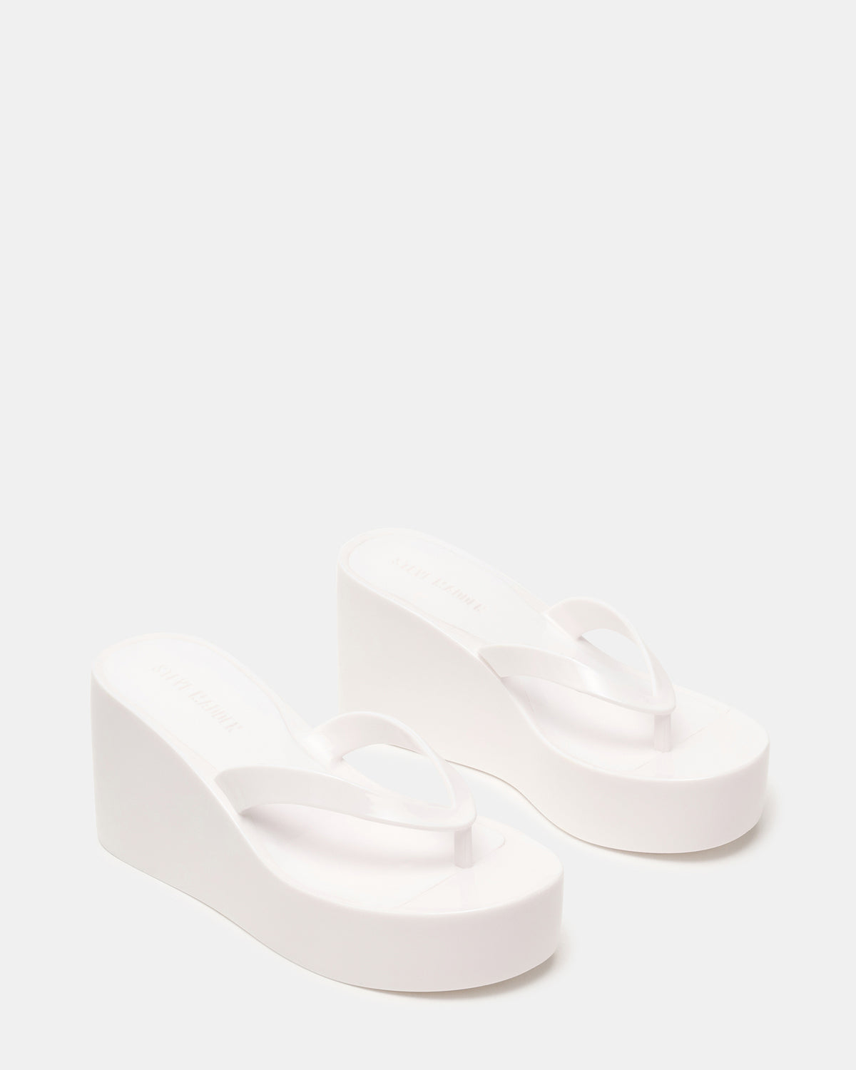 JELLA White Thong Wedge Women's Platform Sandal | Steve Madden Trending