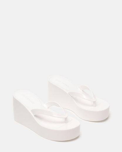 JELLA White Thong Wedge Women's Platform Sandal | Steve Madden Trending