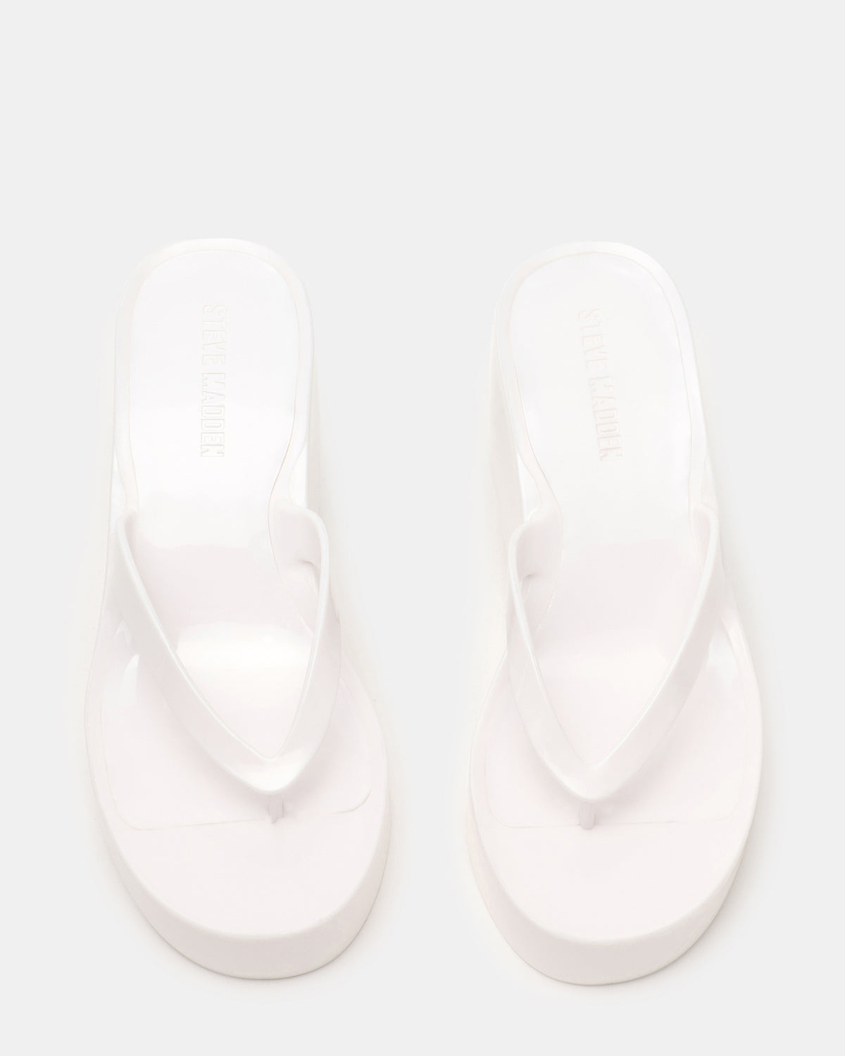 JELLA White Thong Wedge Women's Platform Sandal | Steve Madden Trending