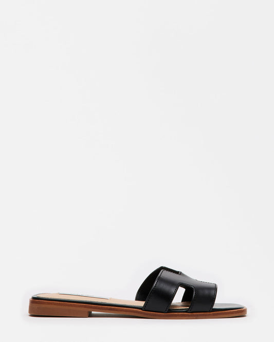 HADYN Black Leather Sandal | Women's Designer Sandals | Steve Madden Best Seller