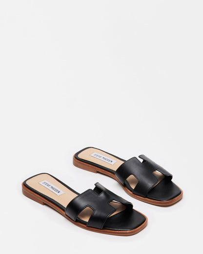 HADYN Black Leather Sandal | Women's Designer Sandals | Steve Madden Best Seller