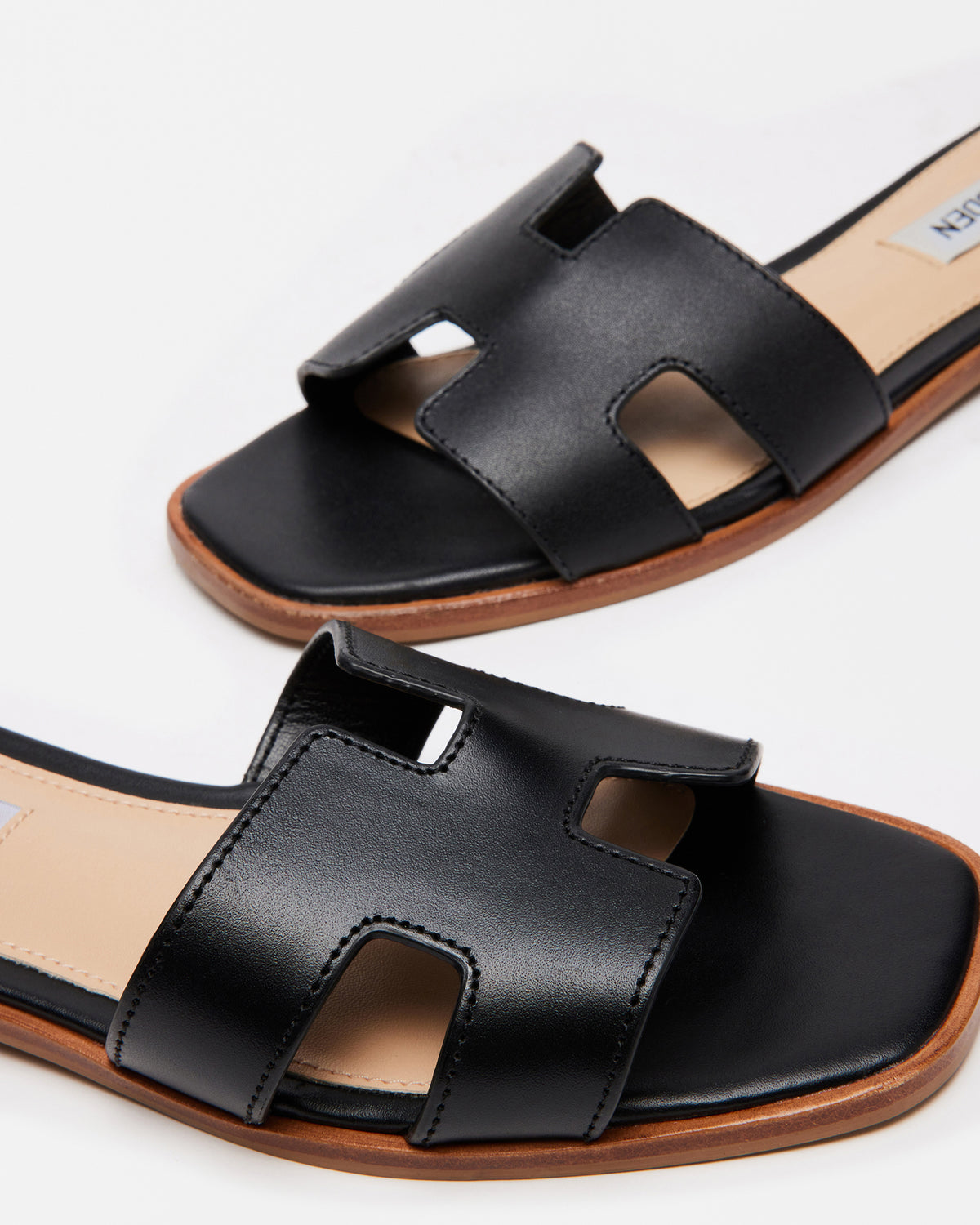 HADYN Black Leather Sandal | Women's Designer Sandals | Steve Madden Best Seller