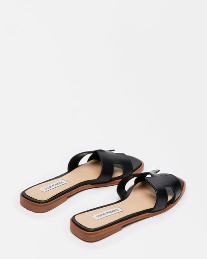HADYN Black Leather Sandal | Women's Designer Sandals | Steve Madden Best Seller