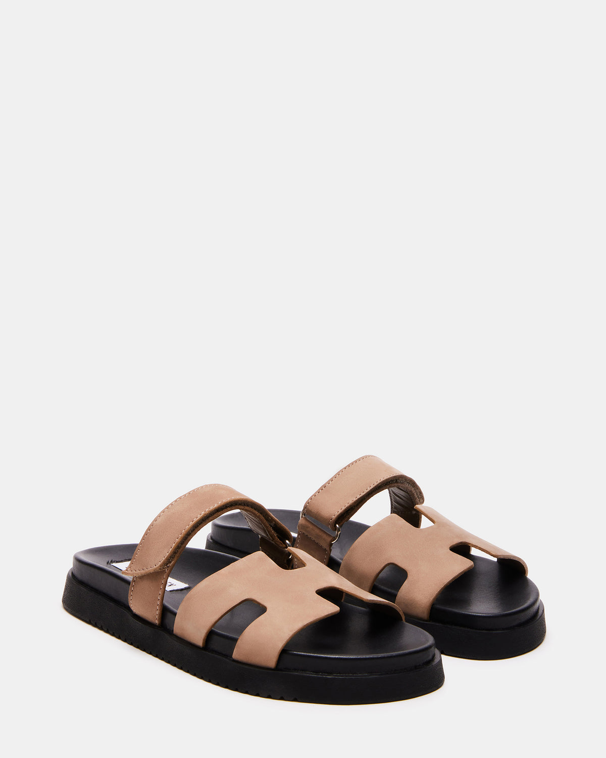 MAYVEN Tan Nubuck Flatform Slide Women's Sandal | Steve Madden Best Seller
