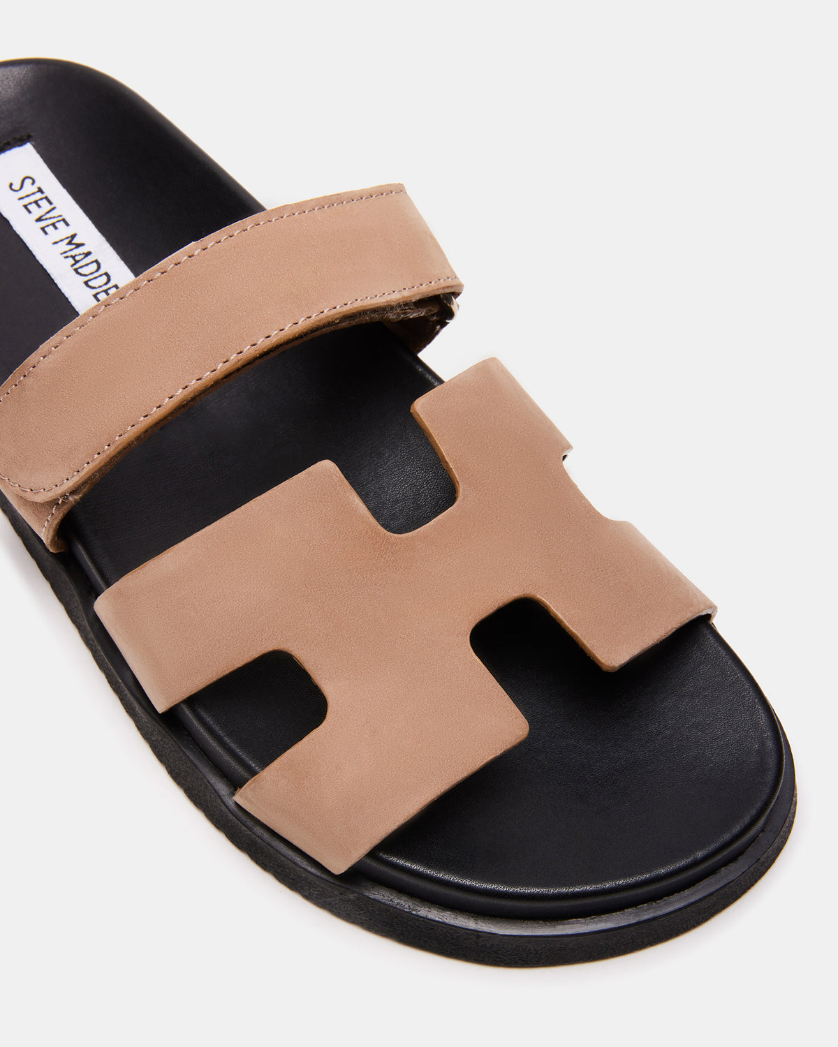 MAYVEN Tan Nubuck Flatform Slide Women's Sandal | Steve Madden Best Seller
